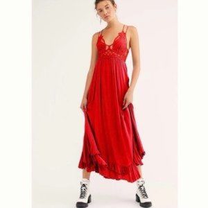 Free people red maxi dress M
